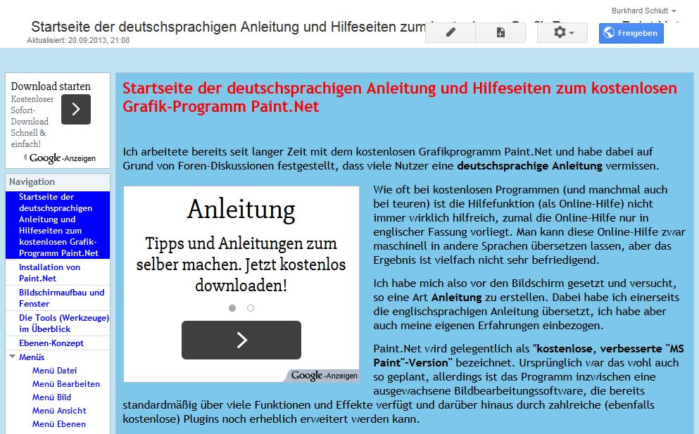 Screenshot sites.google.com/site/paintnetdeutsch