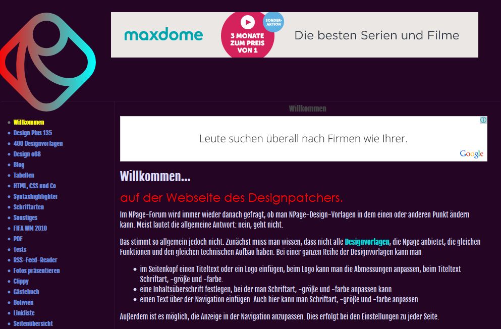 Screenshot designpatch.npage.de