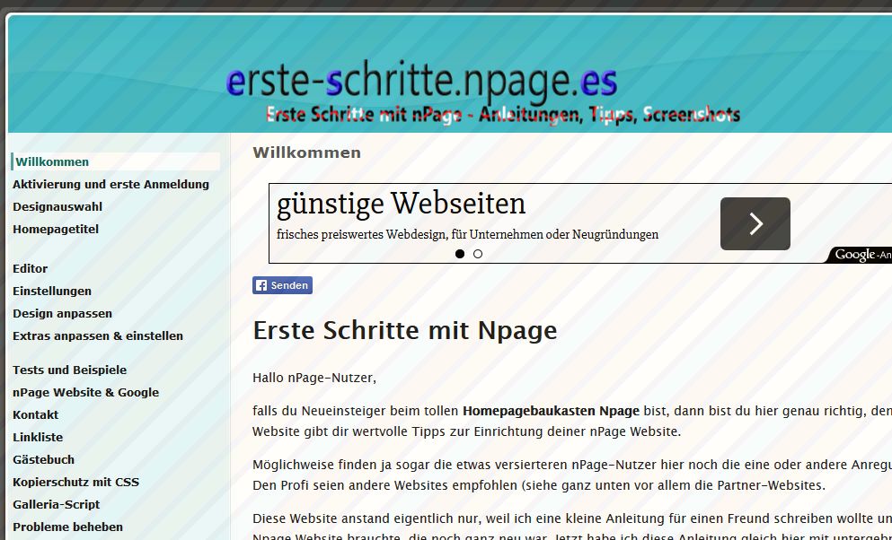 Screenshot erste-schritte.npage.es