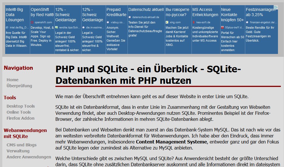 Screenshot sqlite.template-hamster.host4free.de