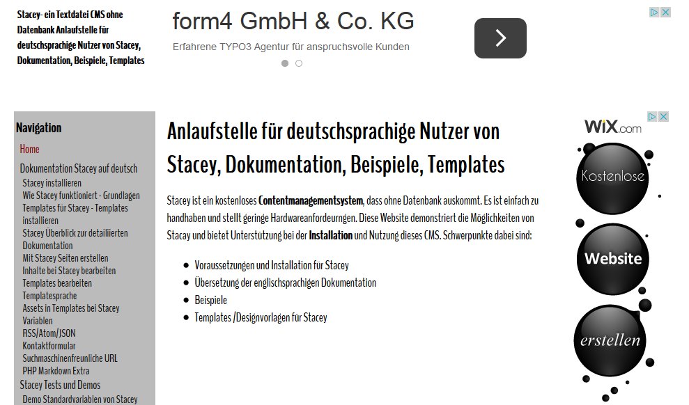 Screenshot stacey.template-hamster.host4free.de